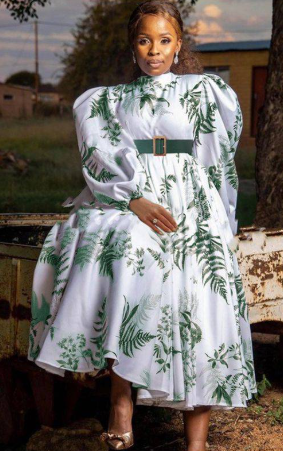 Green floral dress
