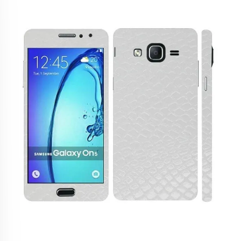 Samsung Galaxy On5 2015 White Snake Leather Texture Mobile Skin
