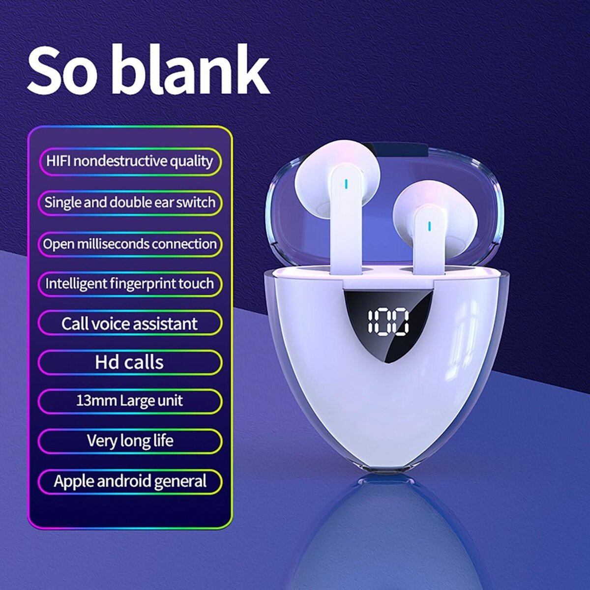 Écouteurs Bluetooth HiFi sans fil