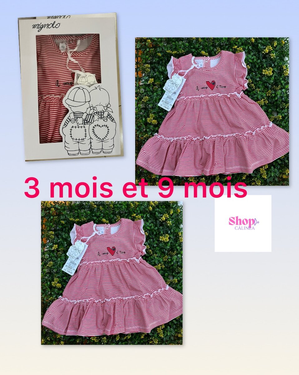 Robe bébé rayée rouge