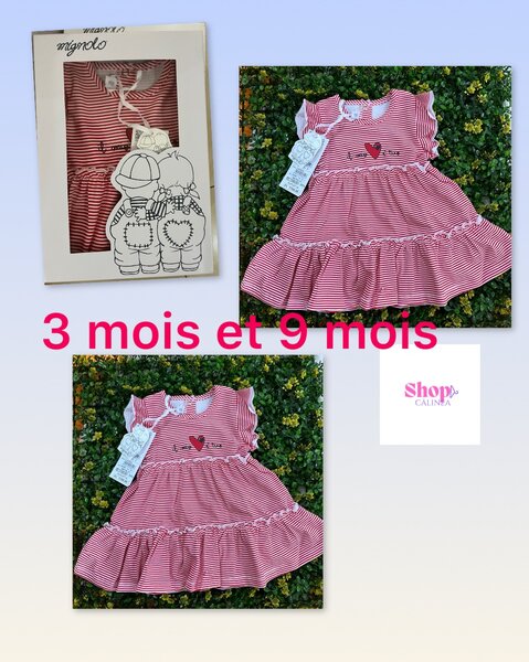 Robe bébé rayée rouge