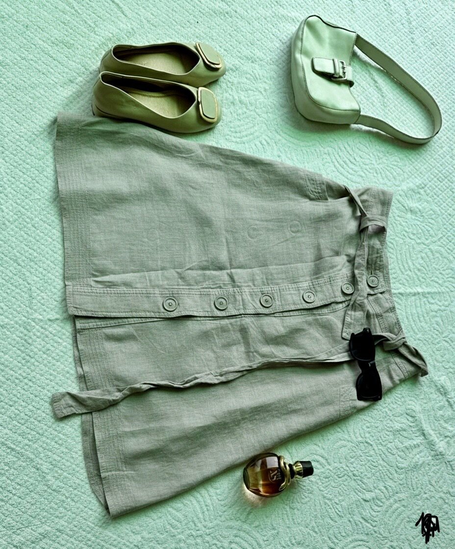 Jupe pour femme en lin et coton