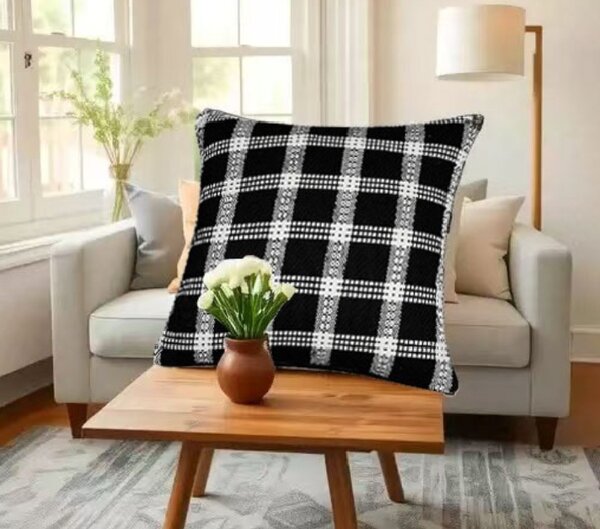 Coussin à carreaux chic