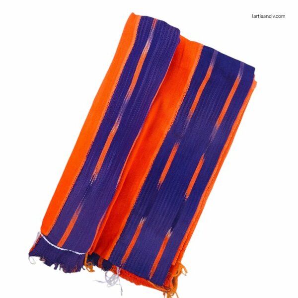 Pagne rayée coton orange bleue