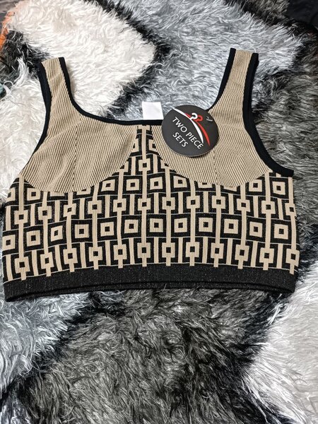 Top sans manches à motifs géométriques