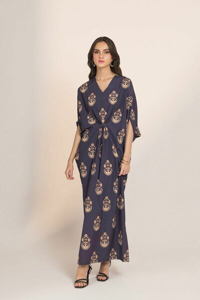 Blue and Gold Kaftan by Beyond East