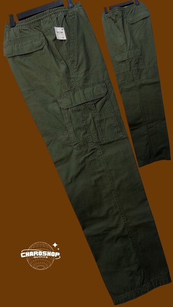 Pantalon cargo homme vert robuste