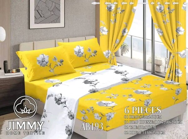 Parure de Lit Fleurie 6 Pièces