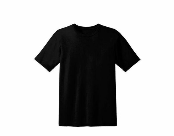 Round Neck Short Sleeve T-Shirt - Black