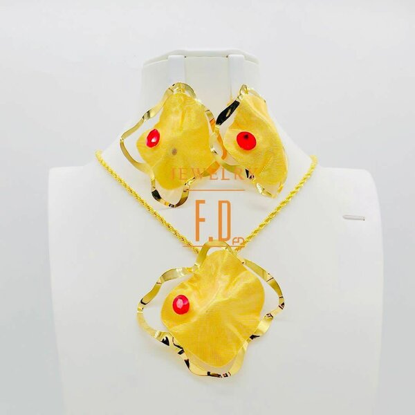 Parure Bijoux Dorés Floral
