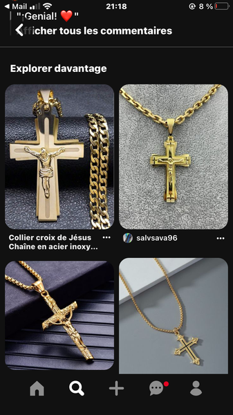 Collier Croix Dorée Élégant