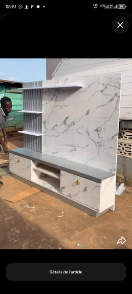 Meuble TV en marbre moderne