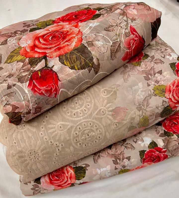 Printed lawn suit