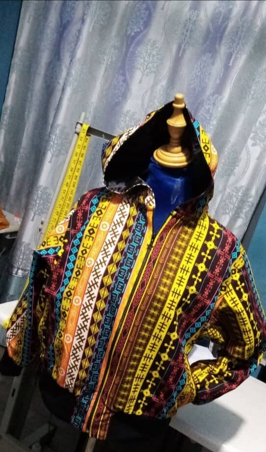African print bomper jacket