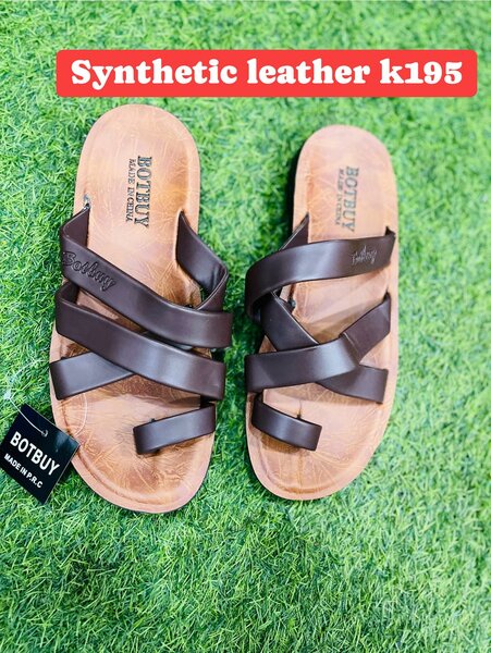 Synthetic leather slippers