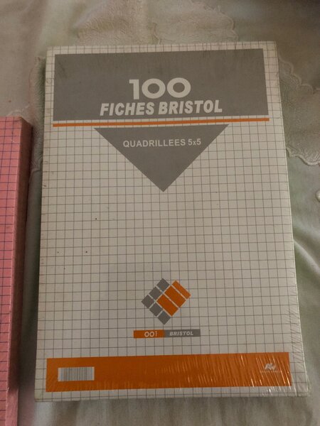 Fiches Bristol quadrillées A5