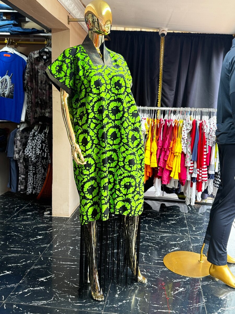 Green and black Africa wear