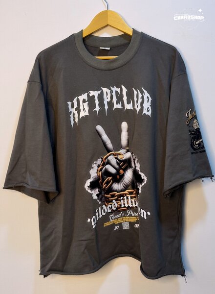 T-shirt streetwear grise imprimée