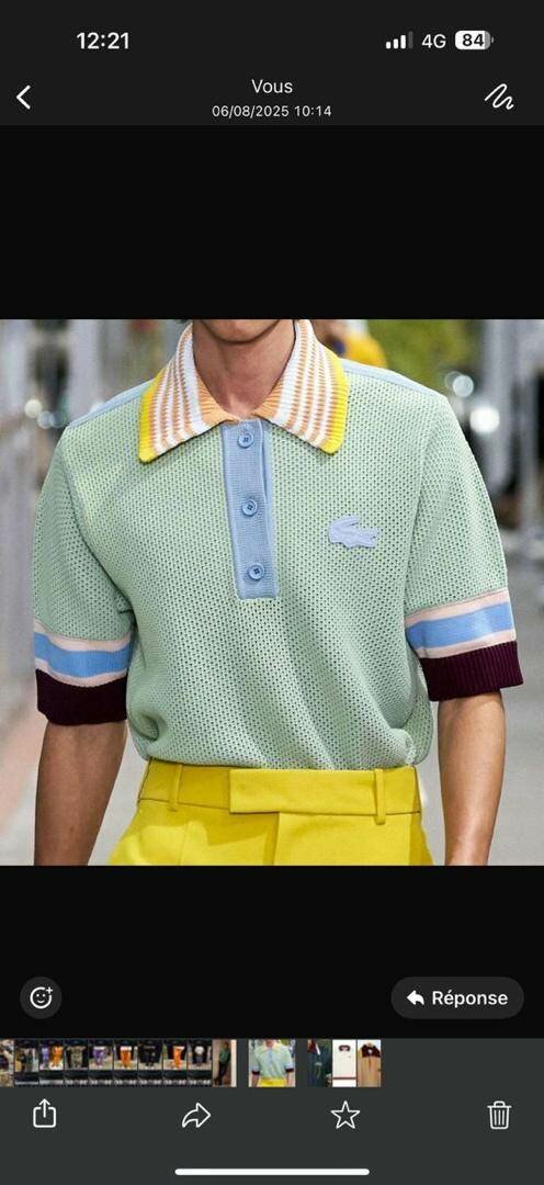 Polo coloré à col Lacoste