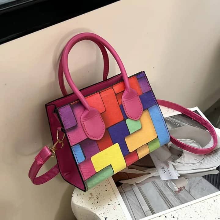 Sac à main patchwork coloré