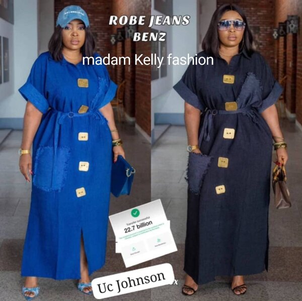 Robe longue en jean moderne