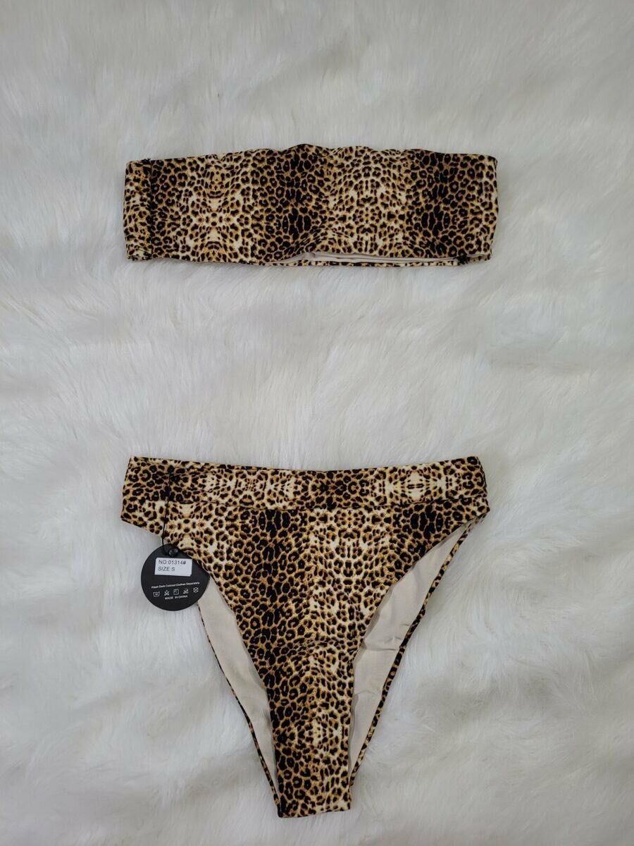 Leopard print two piece bikini