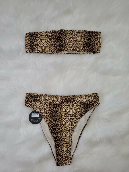 Leopard print two piece bikini