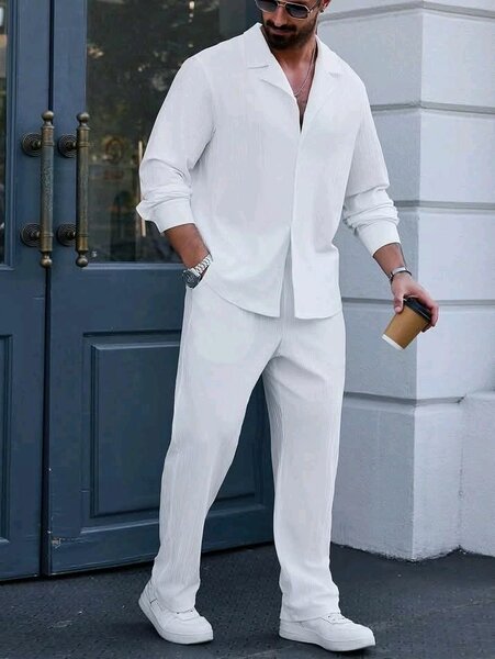 Ensemble blanc élégant homme