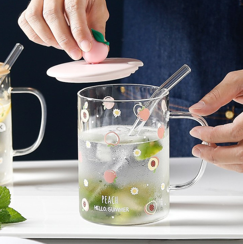 Korean style glass sippy cups