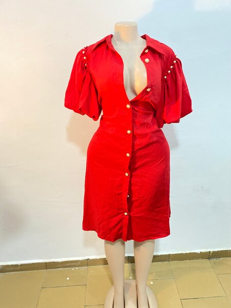 Robe chemise rouge élégante