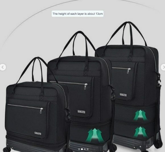 Set of 3 travel bags, black