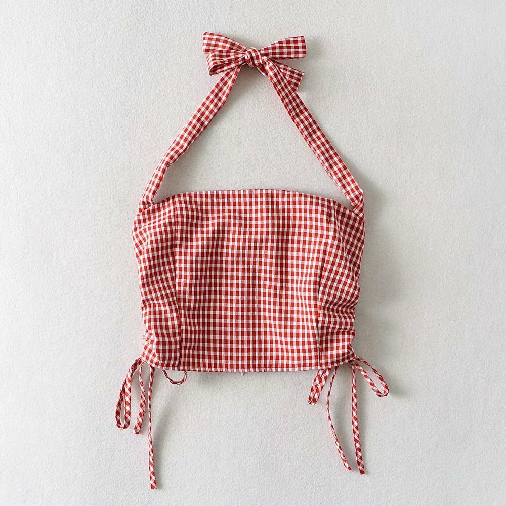 Checkered Halter Top