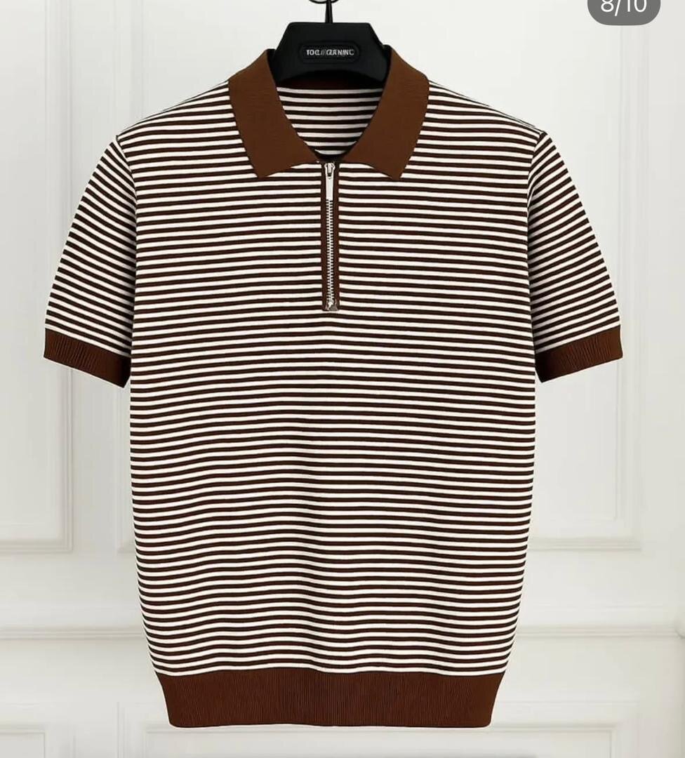 Polo rayé en coton élégant