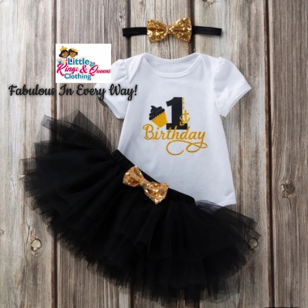 Children's black clothing two-piece