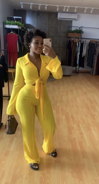 Ensemble Jaune à Nouer Femme