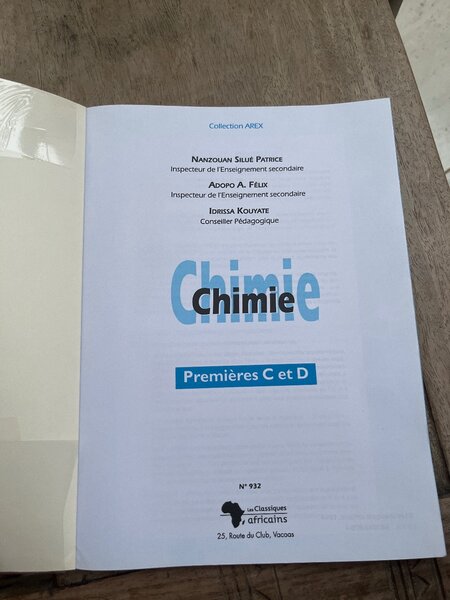 Manuel Chimie Premières C & D