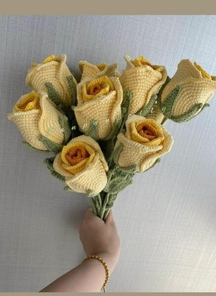 Bouquet de fleurs tricotées