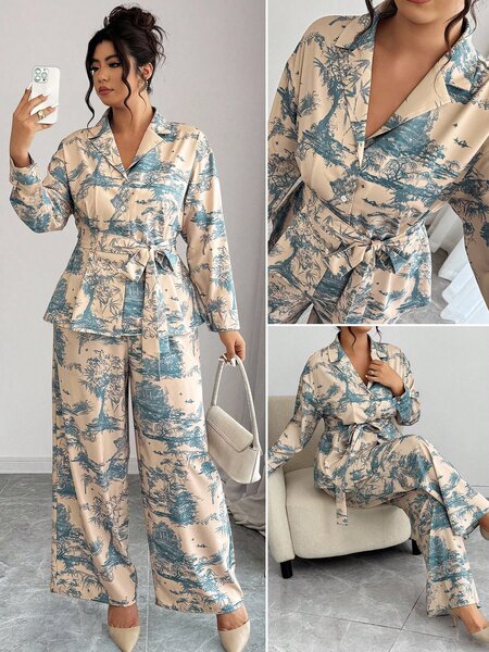 Pyjama élégant à motifs floral