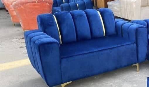 Canapé moderne en velours bleu