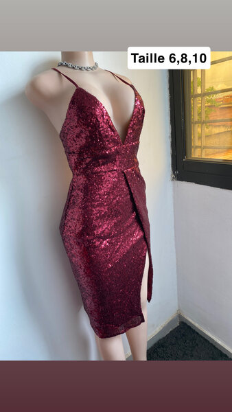 Sequin Red Party Dress