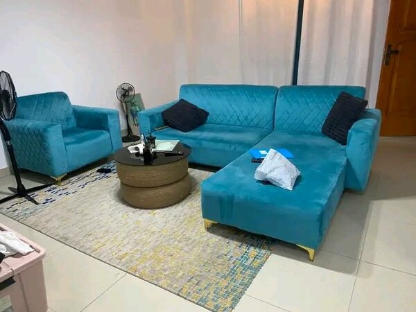 Canapé d'angle moderne turquoise