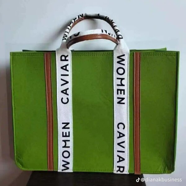 Sac cabas en tissu avec poignées en cuir