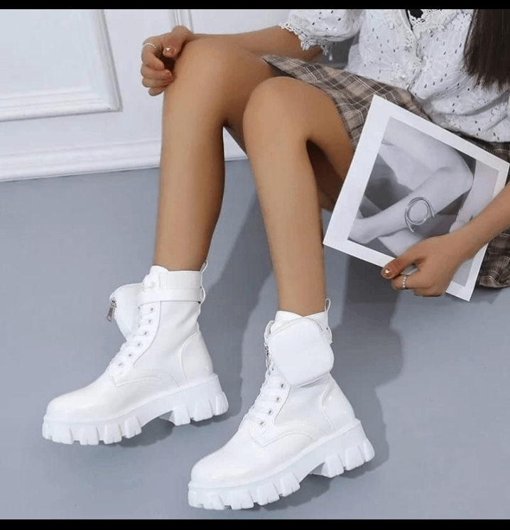 Bottines Blanches Style Urbain