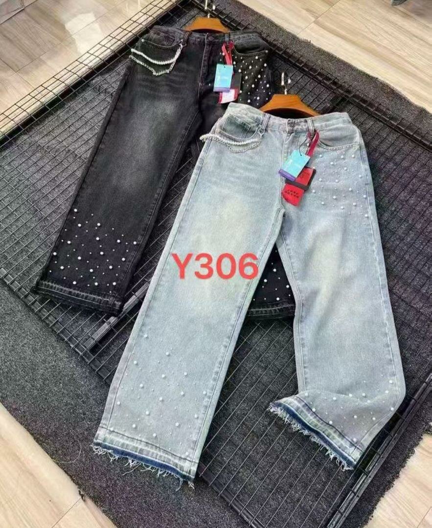 Pantalons en jean avec perles tendances