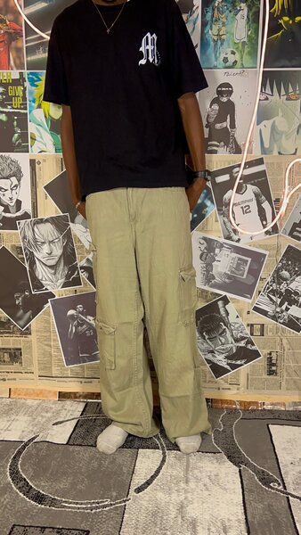 Pantalons cargo kaki homme