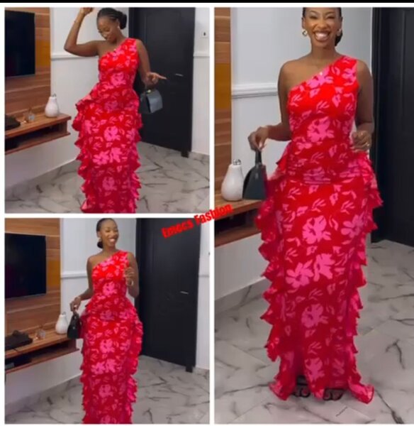 Robe asymétrique rouge élégante