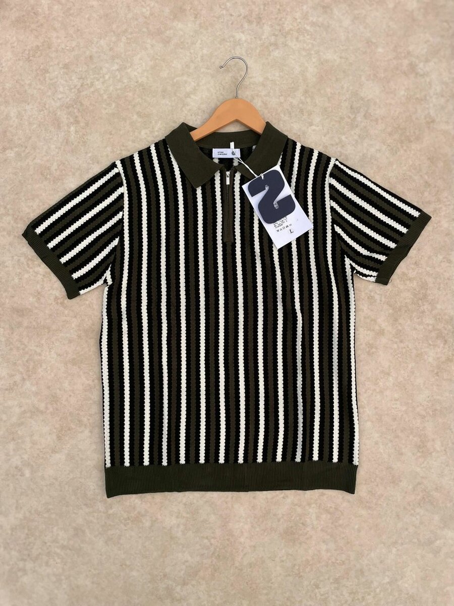 Polos rayés en maille homme