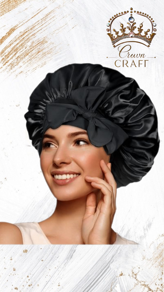 LACED SATIN BONNET