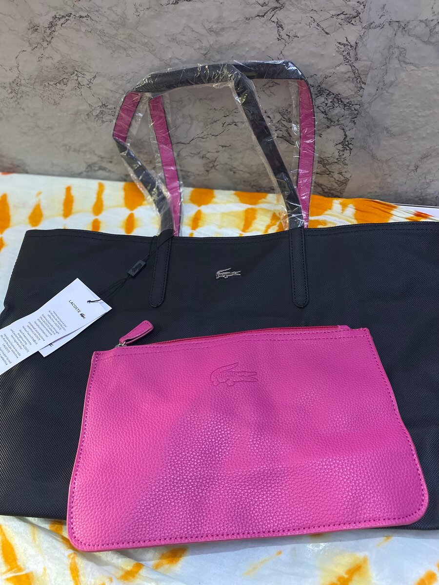 Sac cabas noir et rose élégant