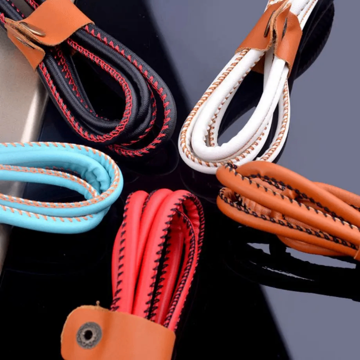 Câble de chargement en cuir multi-couleur